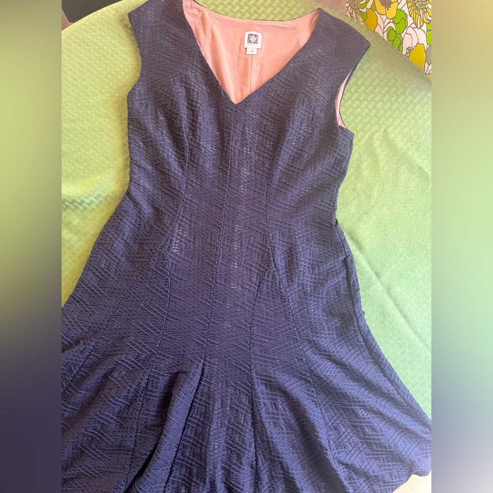 Anne Klein Black A-line midi dress